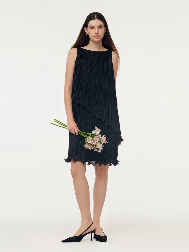 Tiered Ruffle Hem Women Pleated Mini Dress sold by Goelia product image thumbnail 2