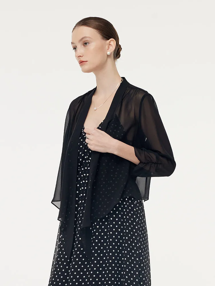 10MM Mulberry Silk 3/4 Sleeve Women Front Knot Shirt sold by Goelia product image thumbnail 3