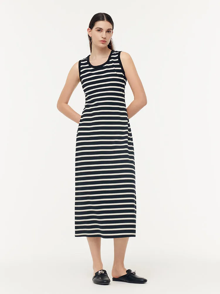 Black And White Stripe Women Knit Vest Maxi Dress sold by Goelia product image thumbnail 2