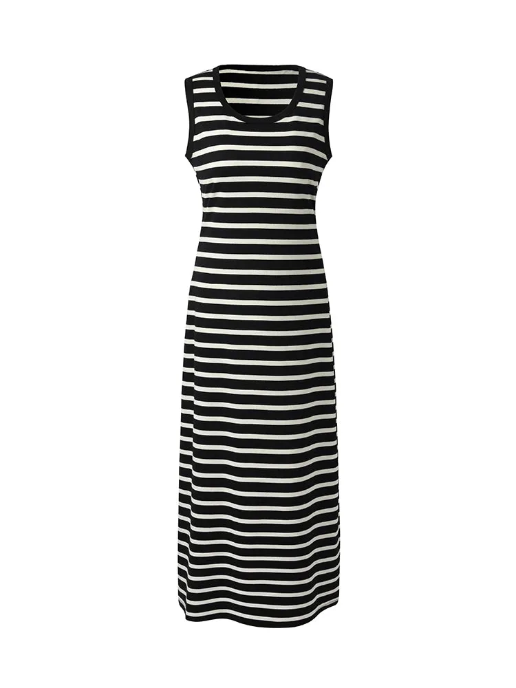 Black And White Stripe Women Knit Vest Maxi Dress sold by Goelia product image thumbnail 5