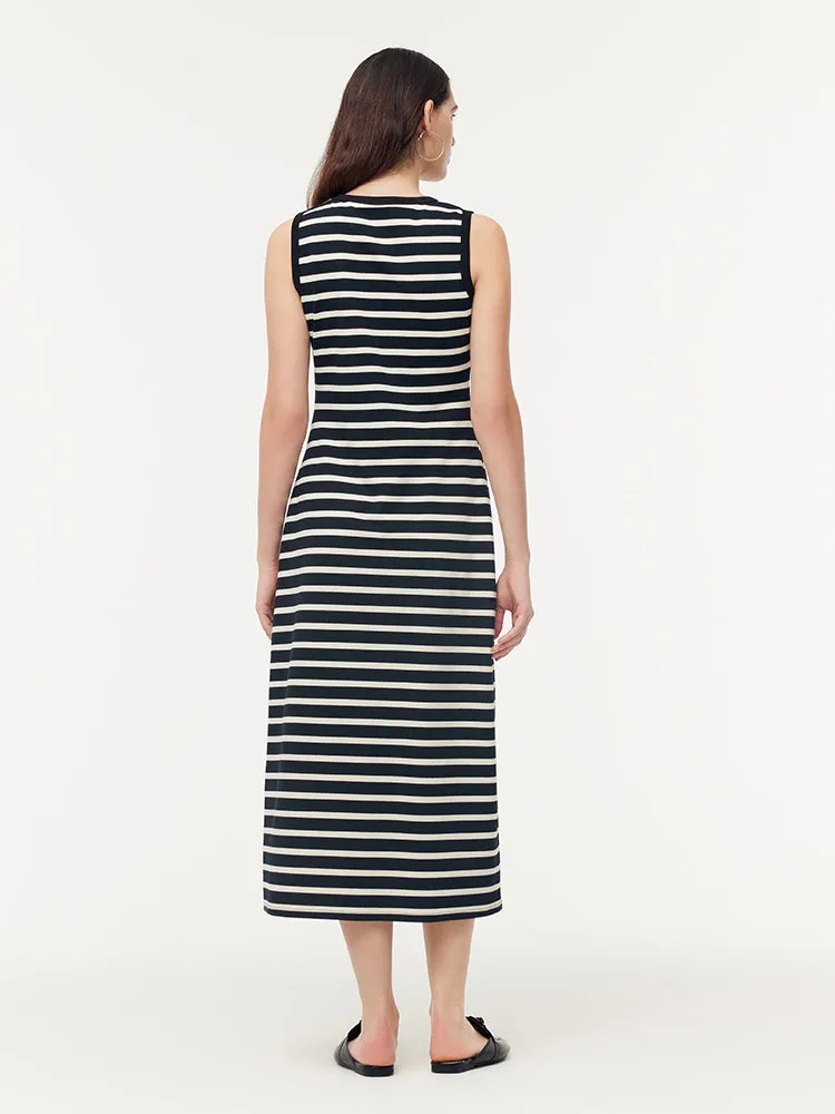 Black And White Stripe Women Knit Vest Maxi Dress sold by Goelia product image thumbnail 3