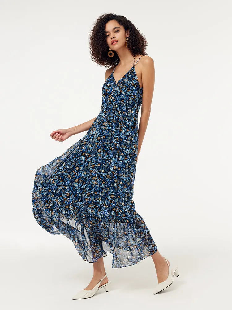 10MM Mulberry Silk Halterneck Slip Maxi Dress With Detachable Chest Pads sold by Goelia product image thumbnail 4