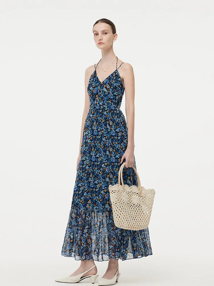 10MM Mulberry Silk Halterneck Slip Maxi Dress With Detachable Chest Pads sold by Goelia product image thumbnail 2