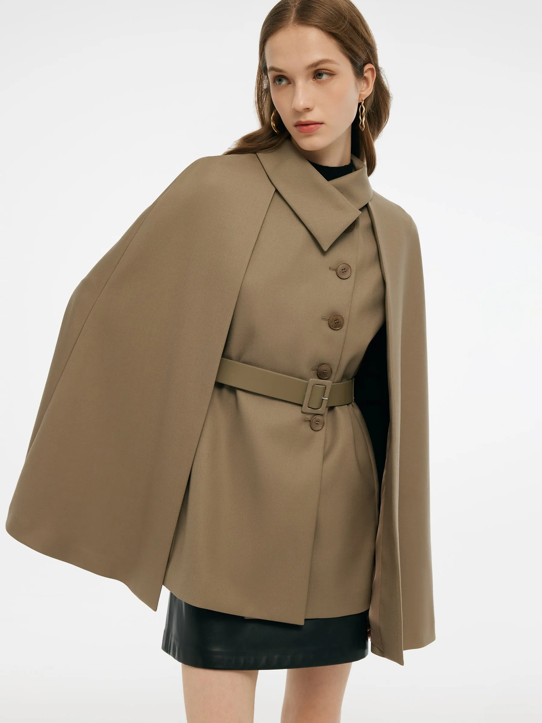 100% Worsted Wool Cape And Vest Two-Piece Set With Belt sold by Goelia product image thumbnail 4