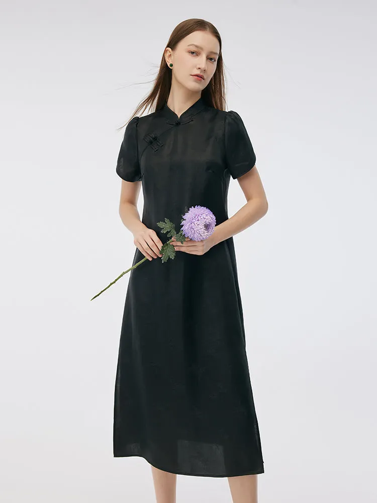 19MM Xiang Yun Silk Women Qipao Midi Dress sold by Goelia