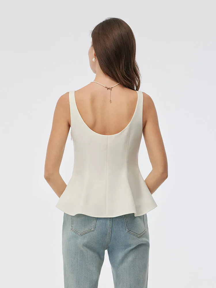 Stretch Scoop Neck Women Peplum Tank Top sold by Goelia product image thumbnail 3