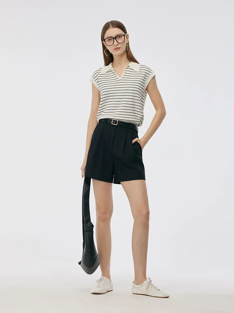 Tencel Stripe Women Cap Sleeve Knit Top sold by Goelia product image thumbnail 2