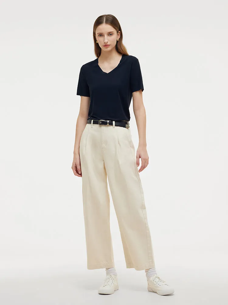 Two-pack (Black & White) Modal V-Neck Unisex T-Shirt sold by Goelia product image thumbnail 3