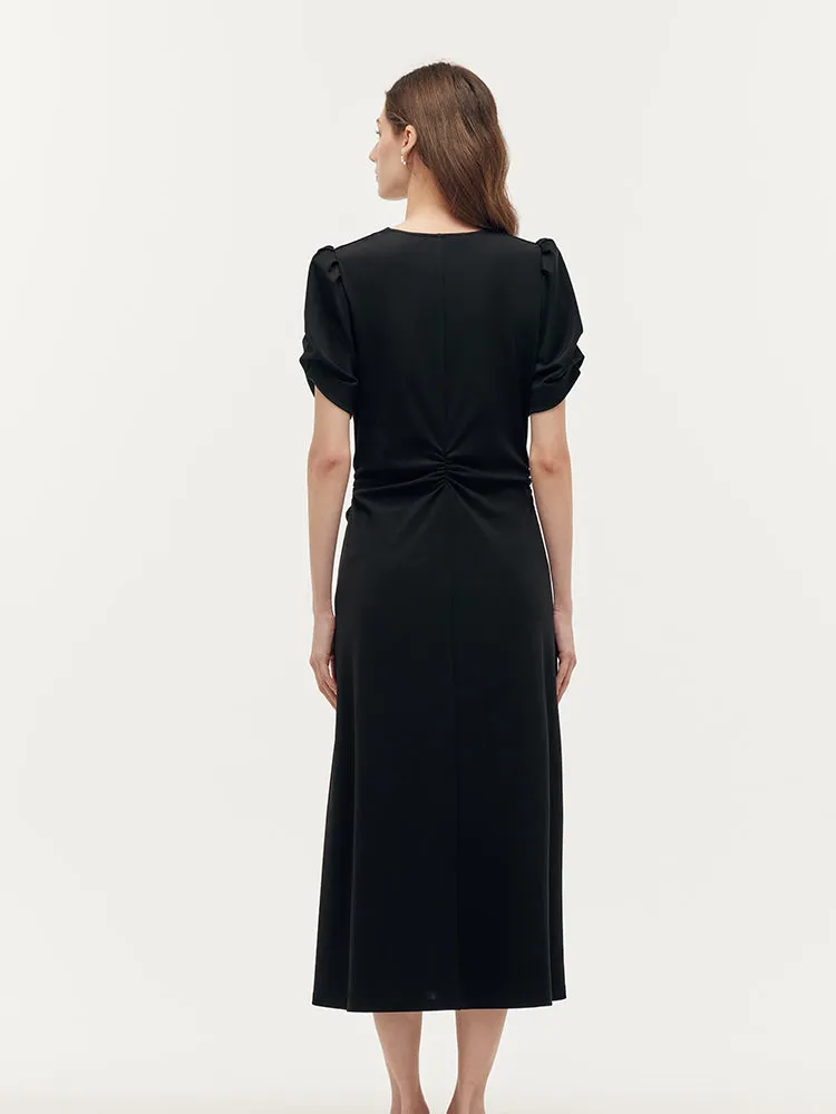 Acetate Twist Front Women Knit Maxi Dress With Hairband sold by Goelia product image thumbnail 3