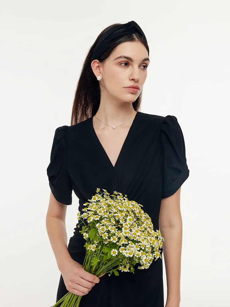 Acetate Twist Front Women Knit Maxi Dress With Hairband sold by Goelia product image thumbnail 5