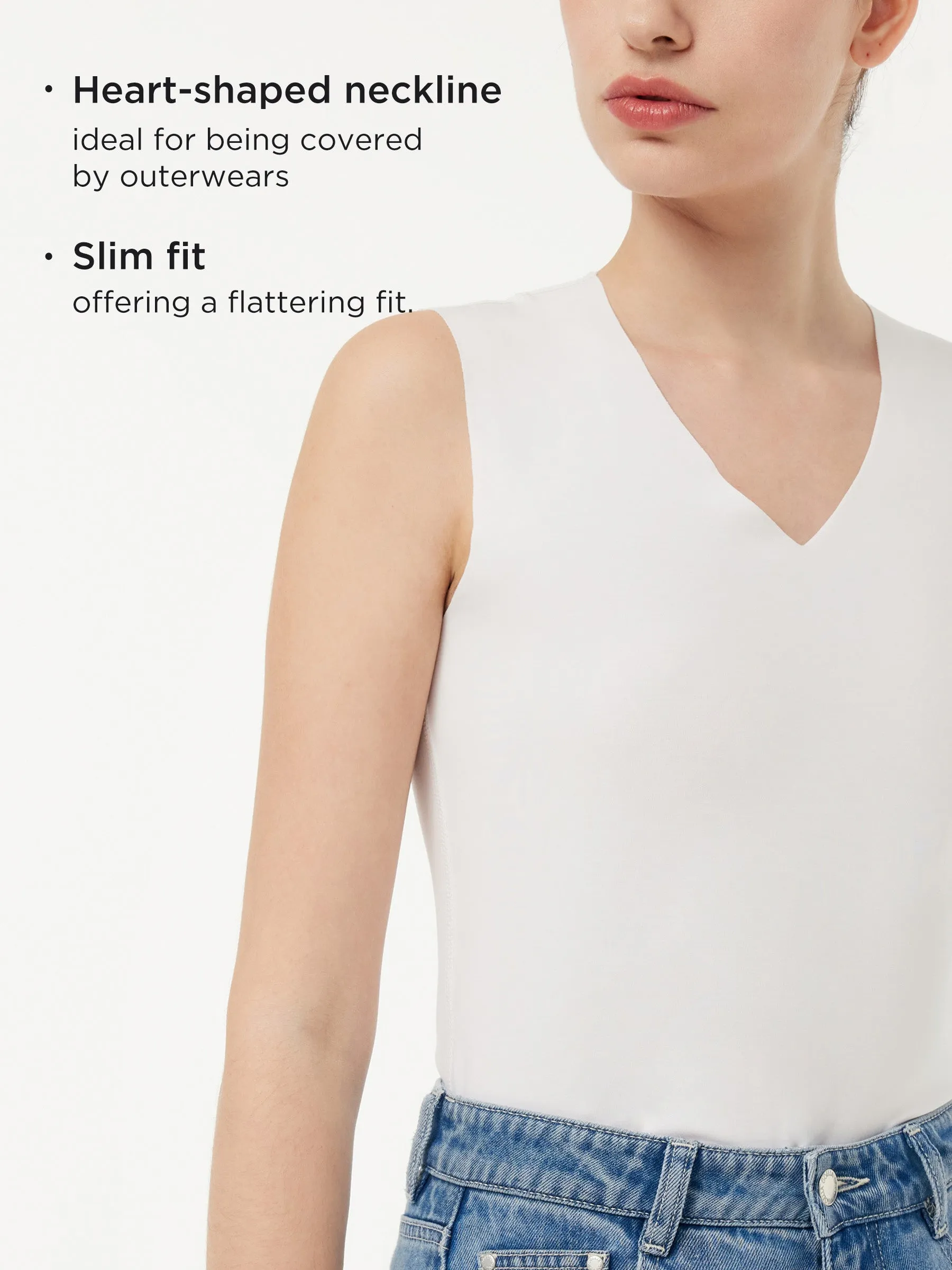 Two-pack (Black & White) Modal V-Neck Women Tank Top sold by Goelia product image thumbnail 4