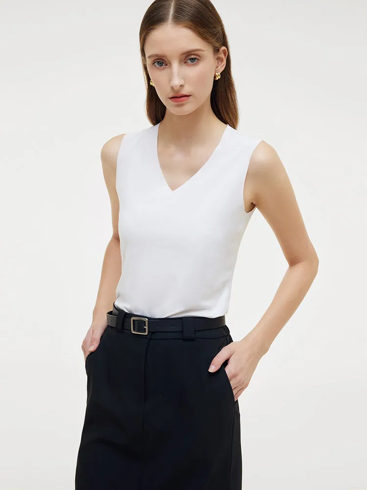 Two-pack (Black & White) Modal V-Neck Women Tank Top sold by Goelia