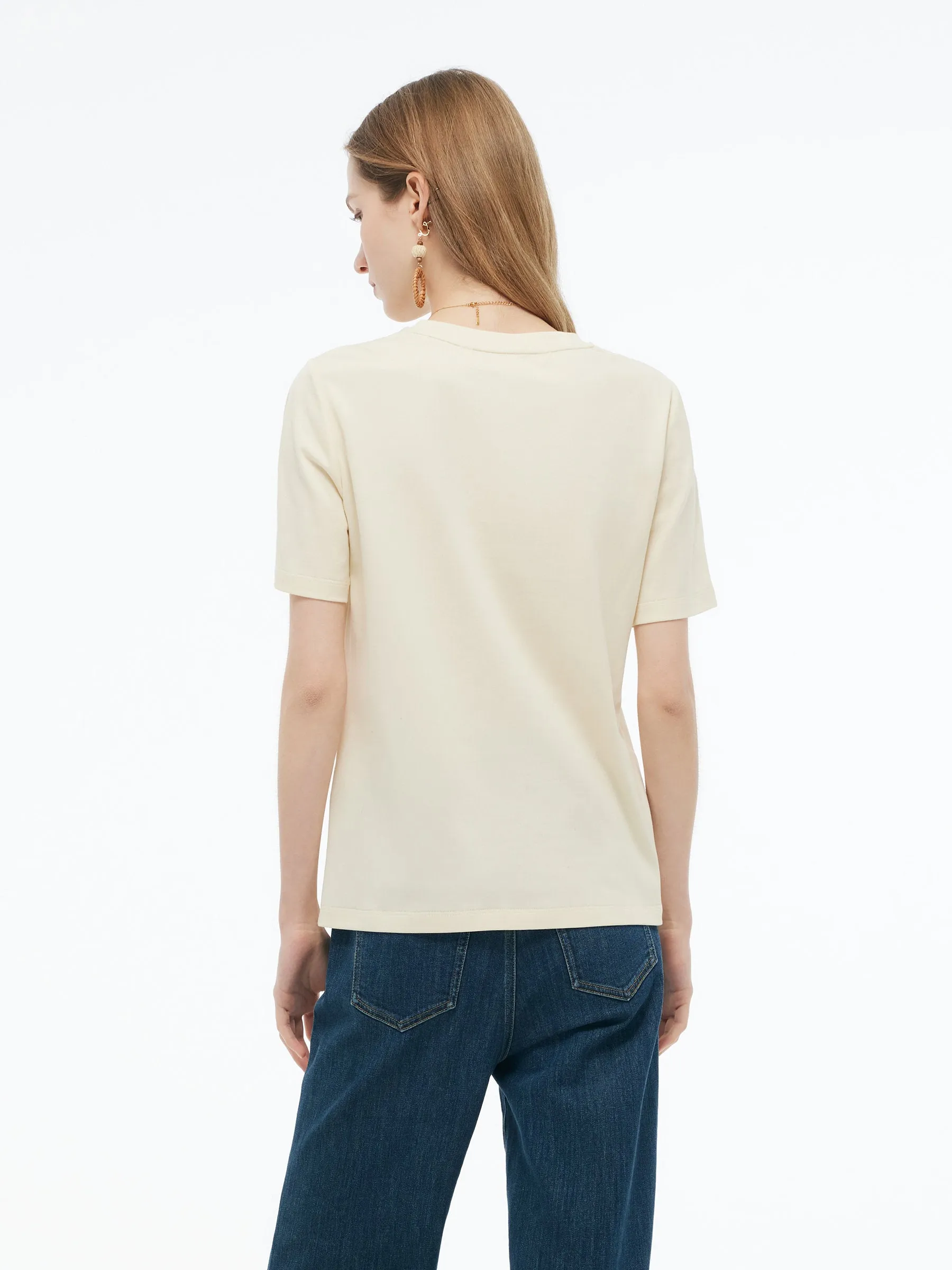 Flower Print Women Knit T-Shirt sold by Goelia product image thumbnail 4