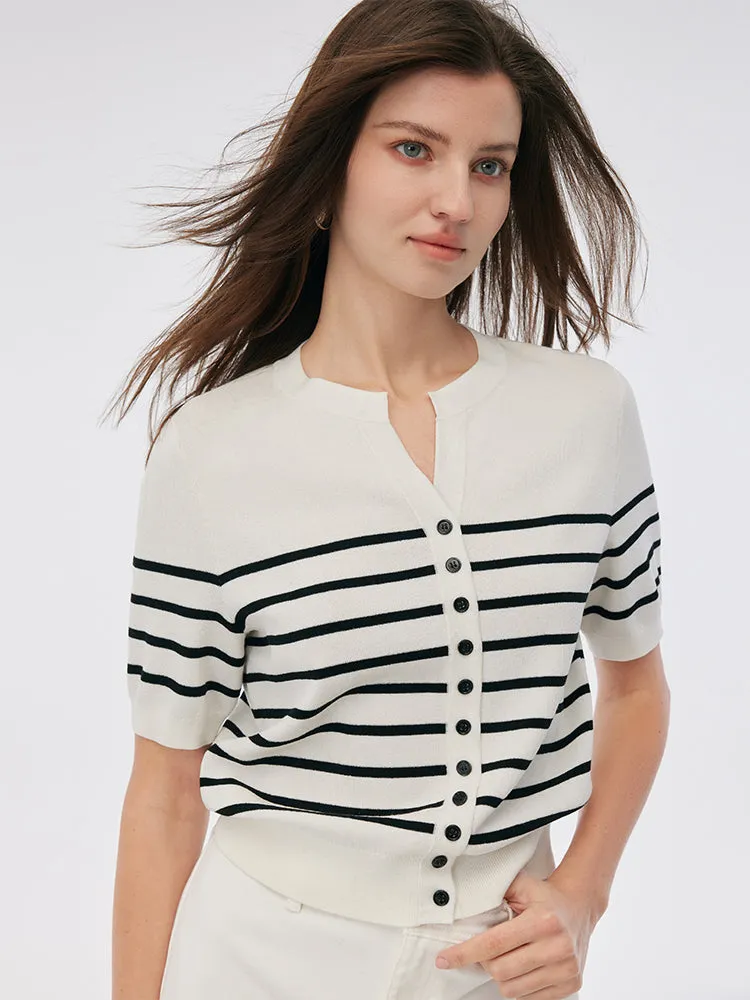 Lyocell-blend Women Short Sleeve Cardigan sold by Goelia product image thumbnail 5