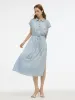 22MM Mulberry Silk Stretch Women Maxi Shirt Dress With Belt sold by Goelia