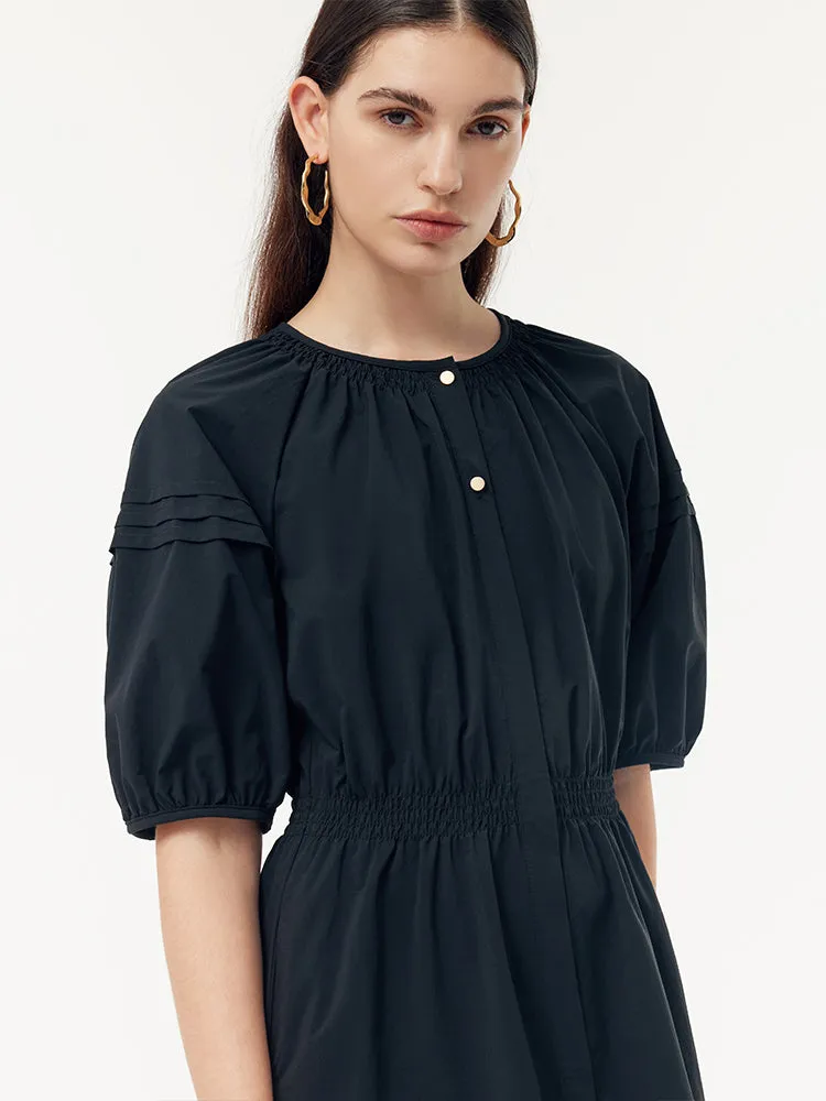 Gathered Waist Puff Sleeve Women Maxi Dress sold by Goelia product image thumbnail 5
