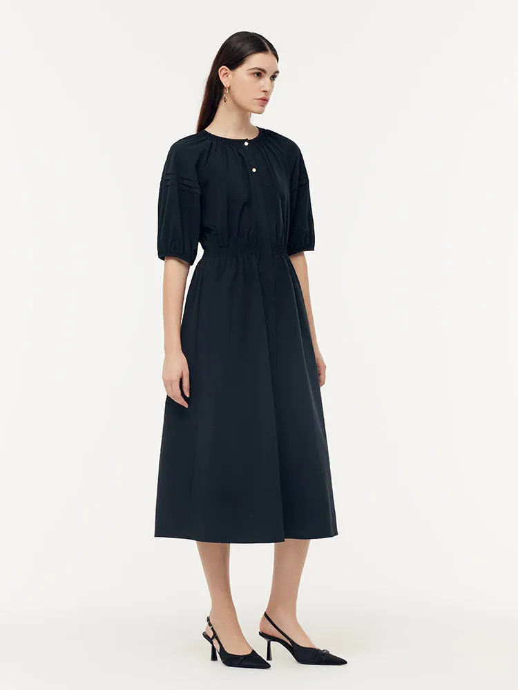 Gathered Waist Puff Sleeve Women Maxi Dress sold by Goelia product image thumbnail 4