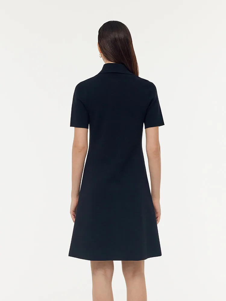 Zip-Up Gathered Waist Women Convertible Knit Mini Dress sold by Goelia product image thumbnail 4