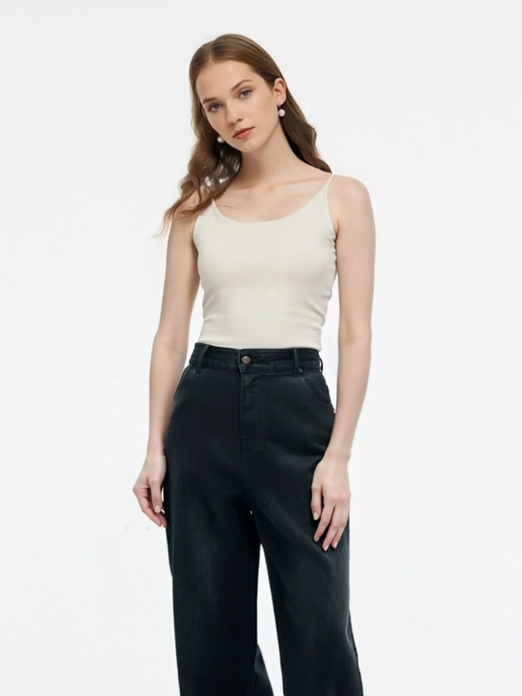 Cream Women Camisole With Detachable Chest Pads sold by Goelia product image thumbnail 4