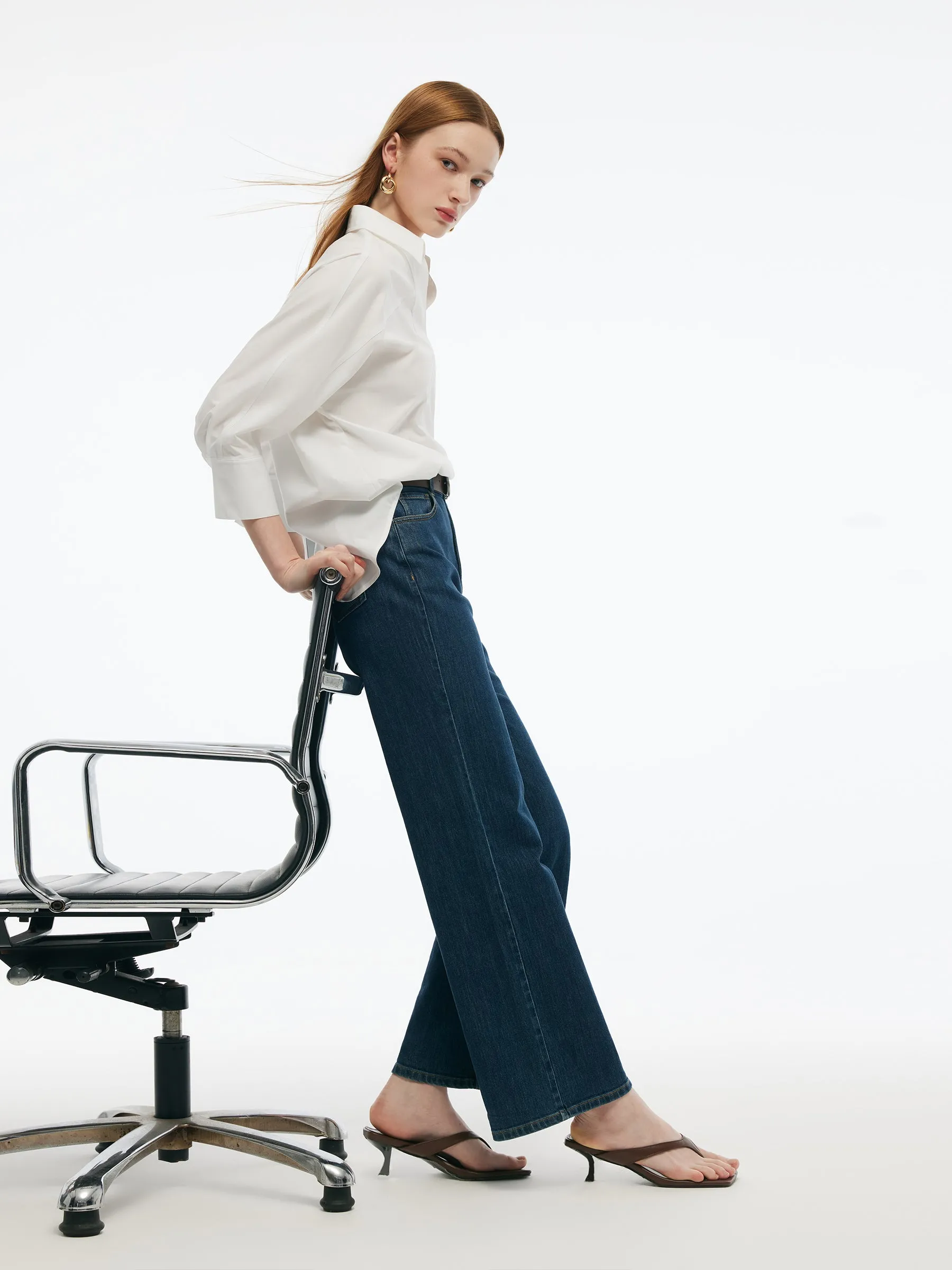 V-Neck Back Slit Women 3/4 Sleeve Blouse sold by Goelia product image thumbnail 5