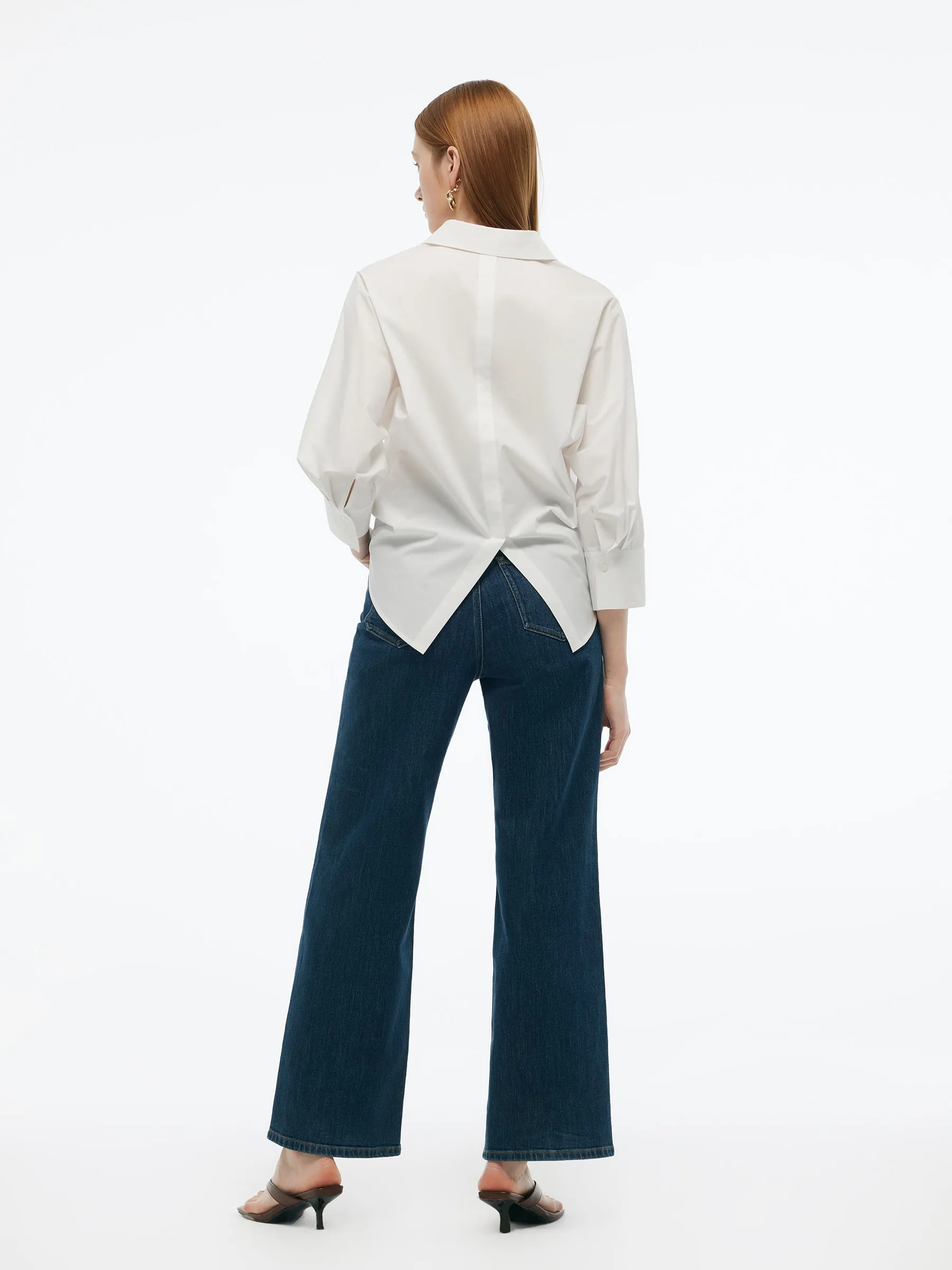 V-Neck Back Slit Women 3/4 Sleeve Blouse sold by Goelia product image thumbnail 3