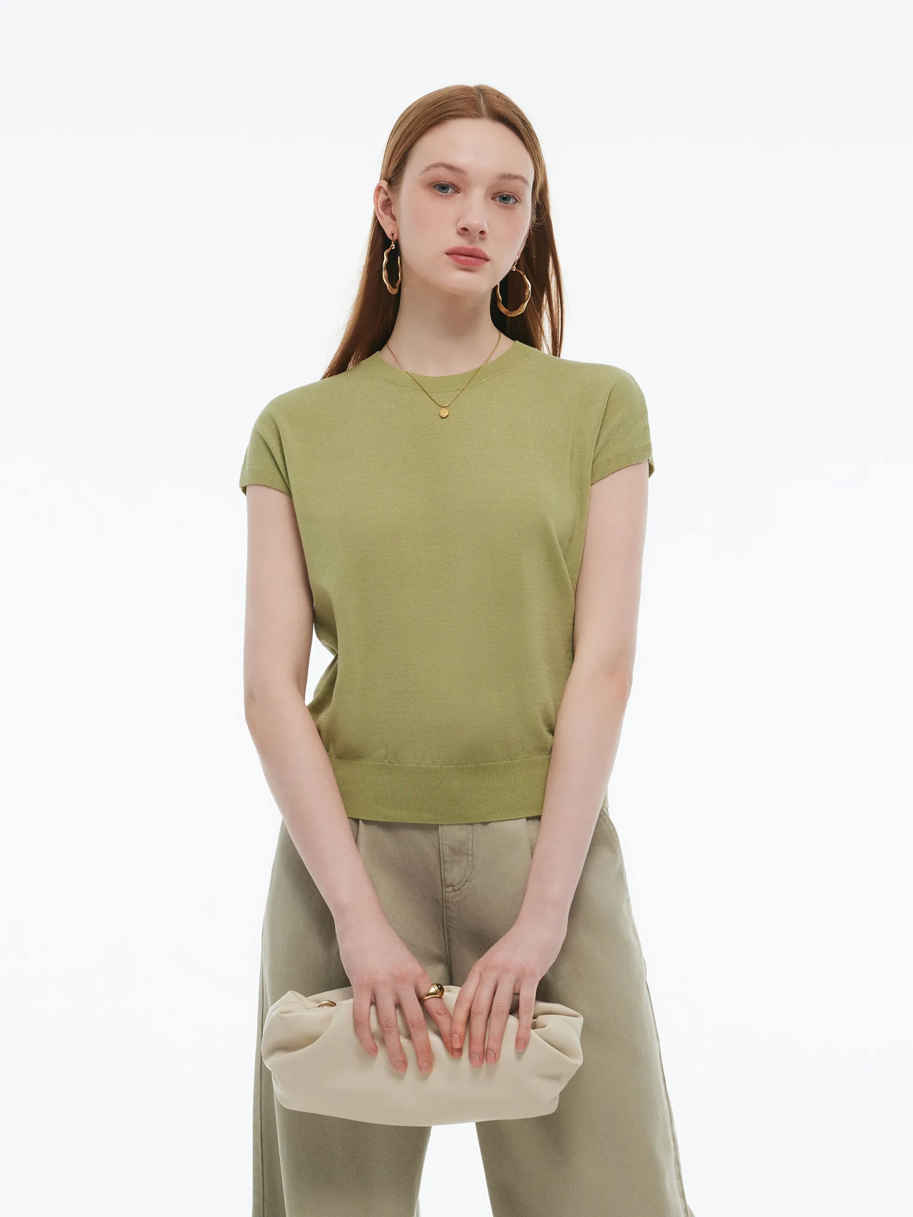 Lyocell-acetate Blend Women Pullover Knit Top sold by Goelia product image thumbnail 2