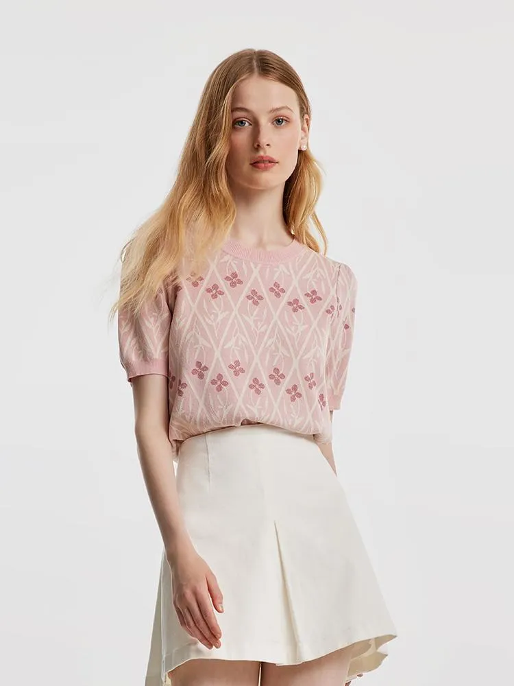 Tencel And Woolen Jacquard Women Knit Top sold by Goelia product image thumbnail 4