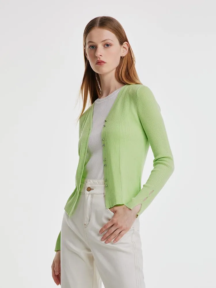 Solid Slim Woolen Cardigan sold by Goelia product image thumbnail 3