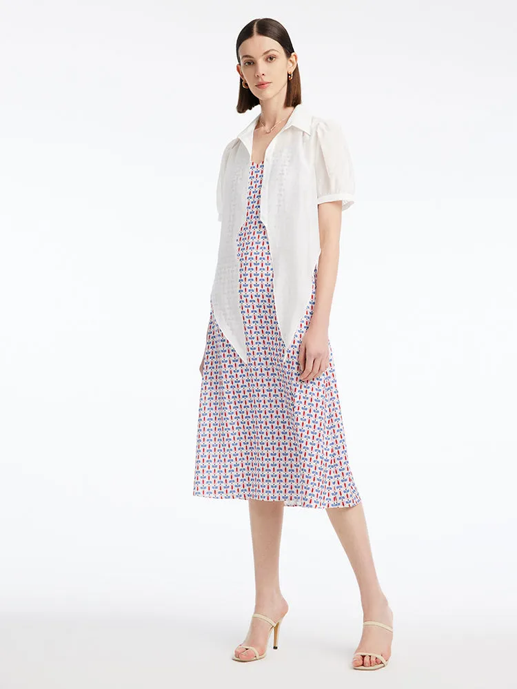 White Tencel Crop Shirt sold by Goelia product image thumbnail 3