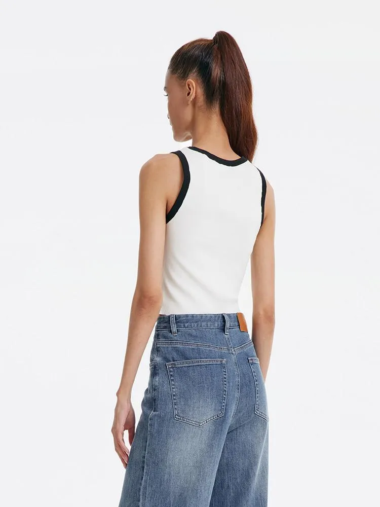 Acetate Cotton Tight Fit Women Tank Top sold by Goelia product image thumbnail 4