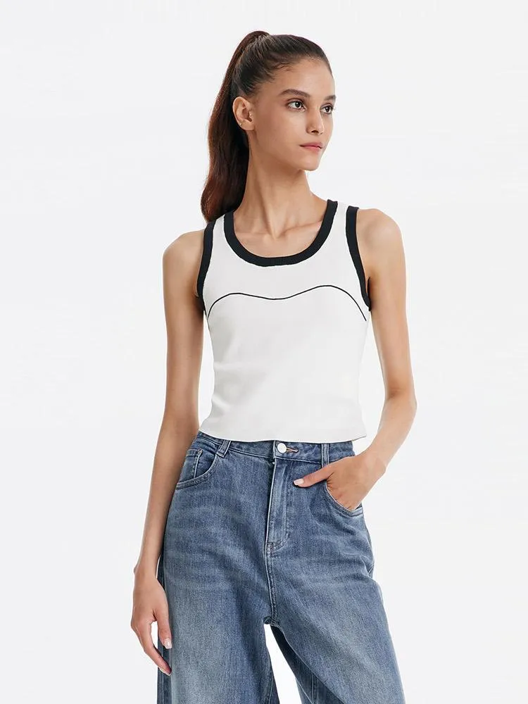 Acetate Cotton Tight Fit Women Tank Top sold by Goelia product image thumbnail 2