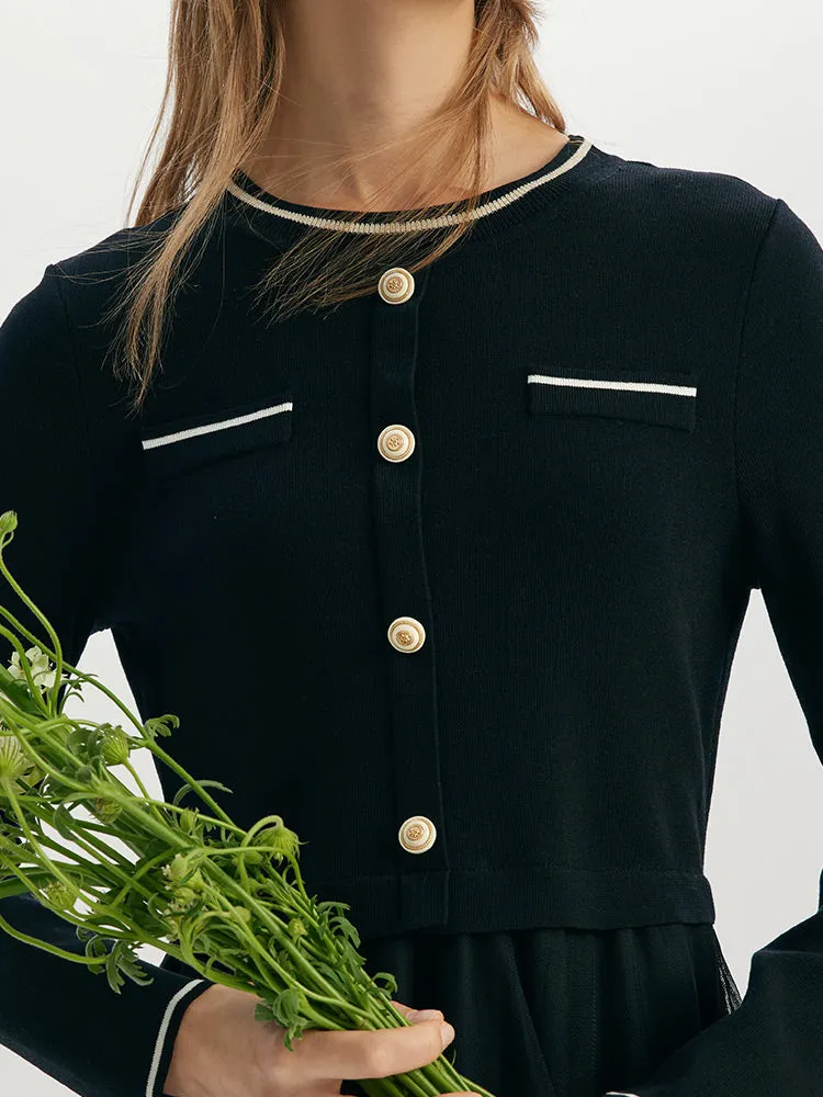 Black Tencel Asymmetrical Tulle Midi Dress sold by Goelia product image thumbnail 3