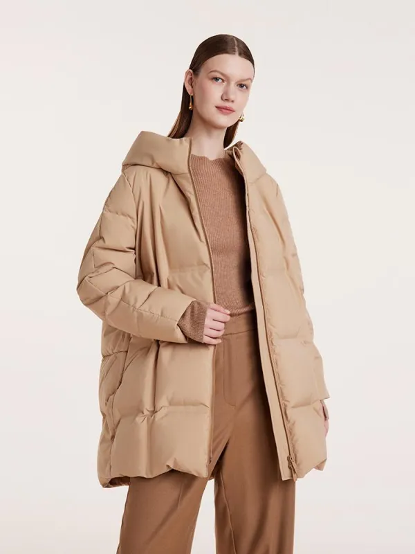 Cocoon Shape Oversized Mid-Length Goose Down Garment sold by Goelia