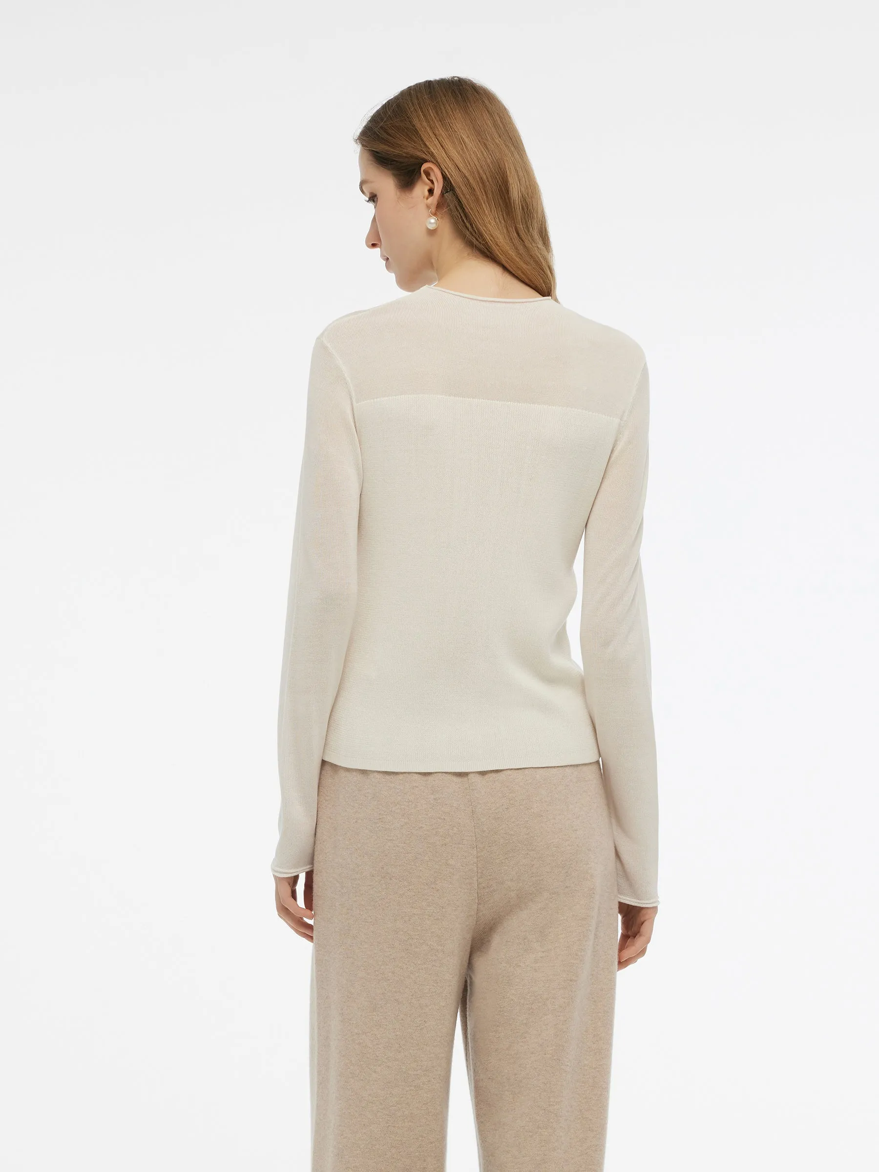 Tencel Wool Blend Women Flower Knit Top sold by Goelia product image thumbnail 2