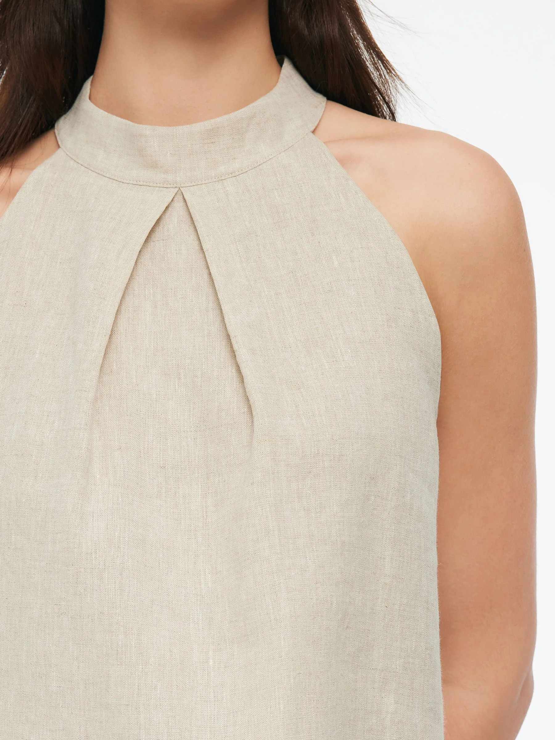 100% Linen Women Halter Tank Top sold by Goelia product image thumbnail 5