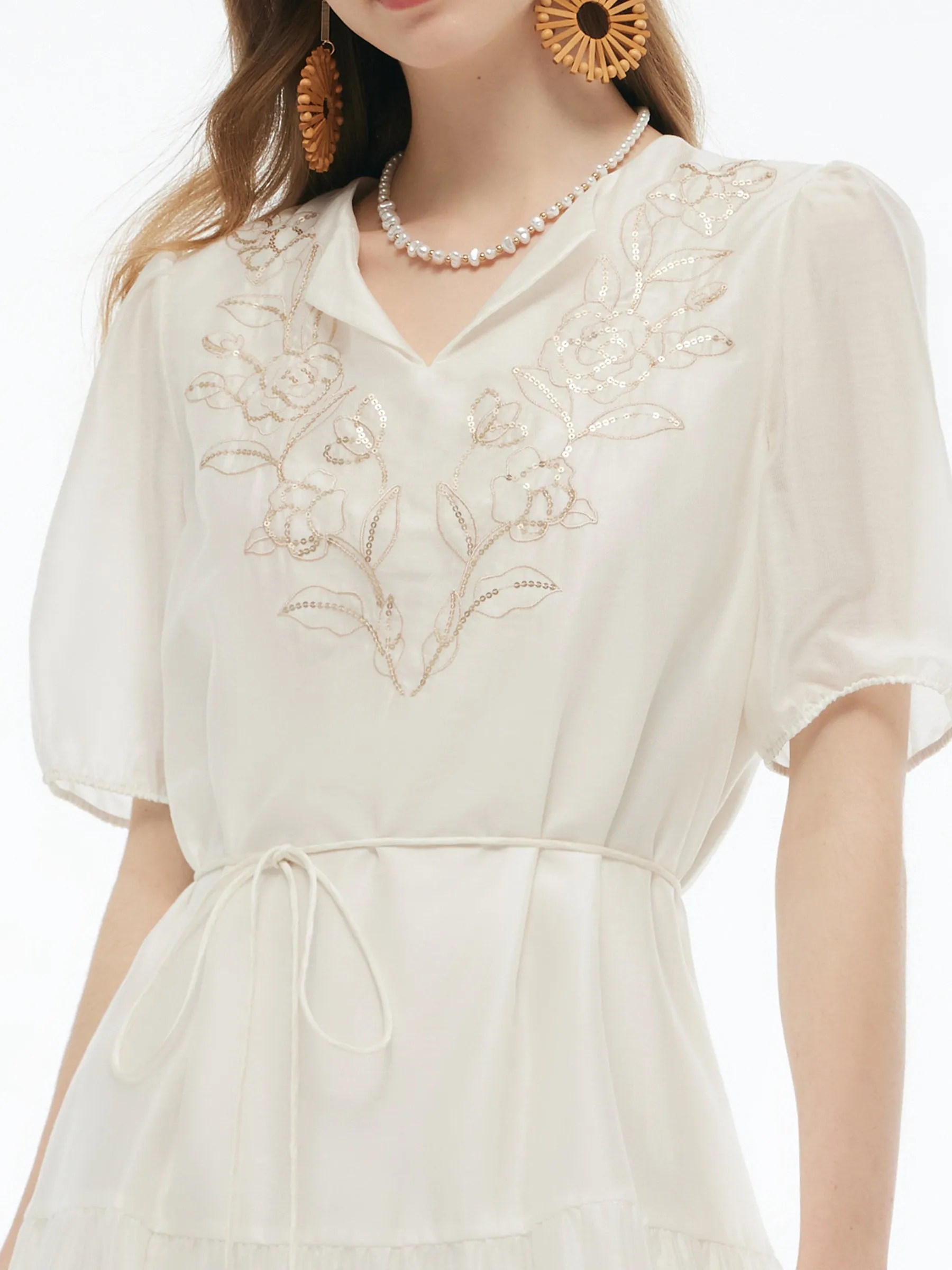 Tencel Blended Embroidered Dress Delivery Belt sold by Goelia product image thumbnail 5