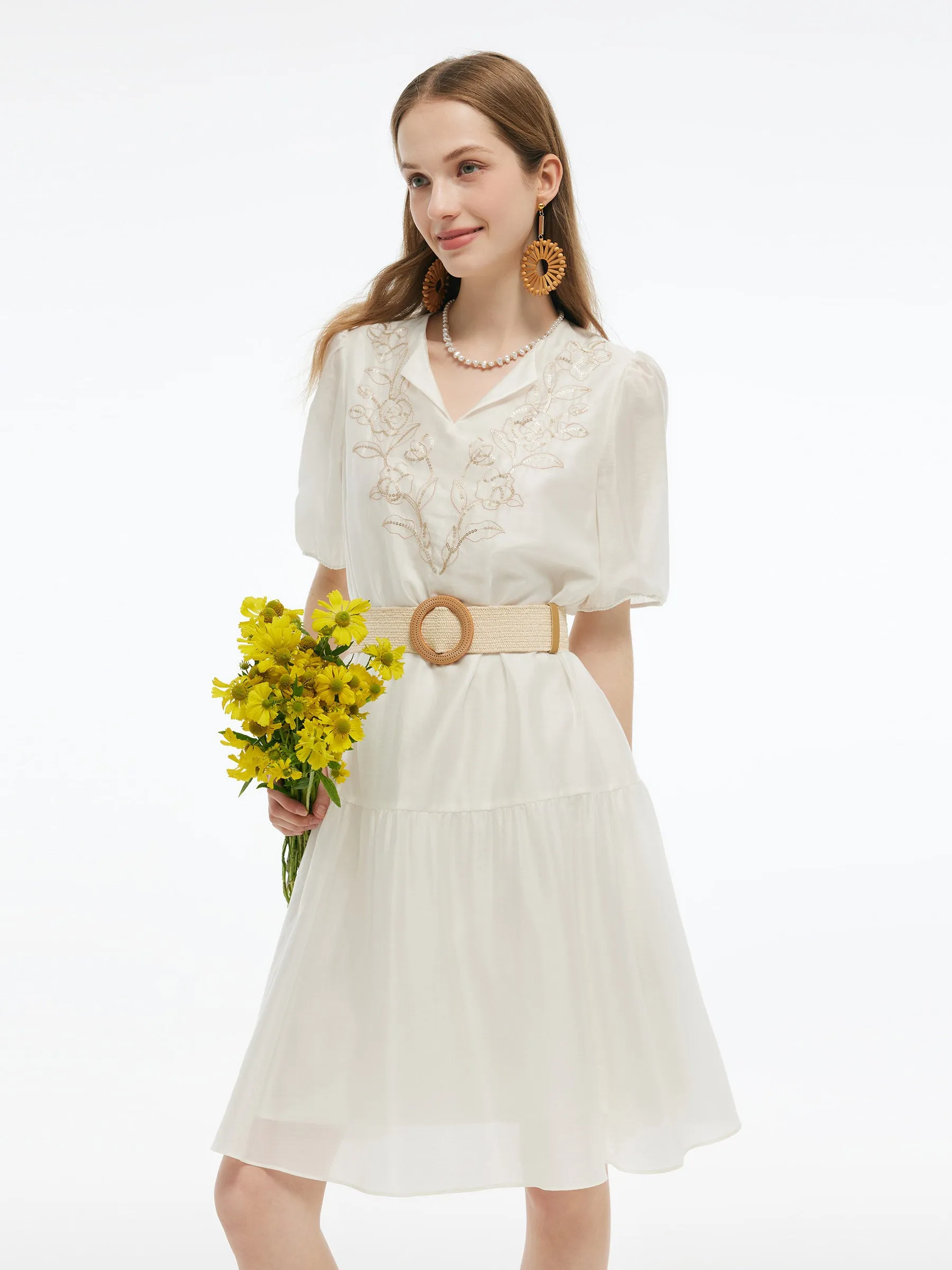 Tencel Blended Embroidered Dress Delivery Belt sold by Goelia product image thumbnail 3