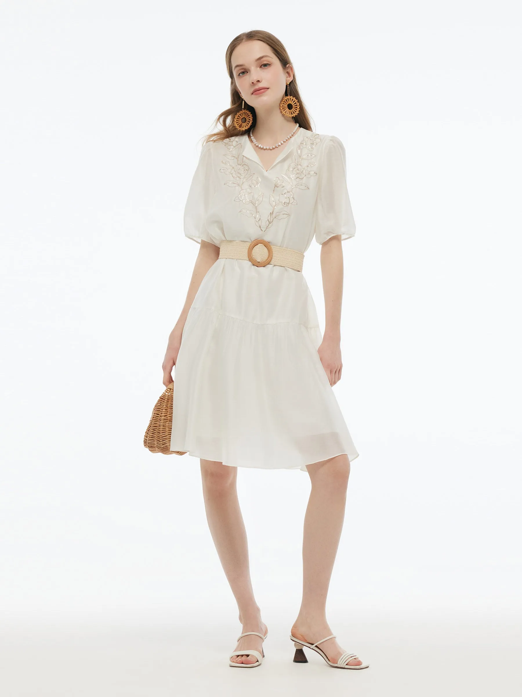 Tencel Blended Embroidered Dress Delivery Belt sold by Goelia product image thumbnail 2