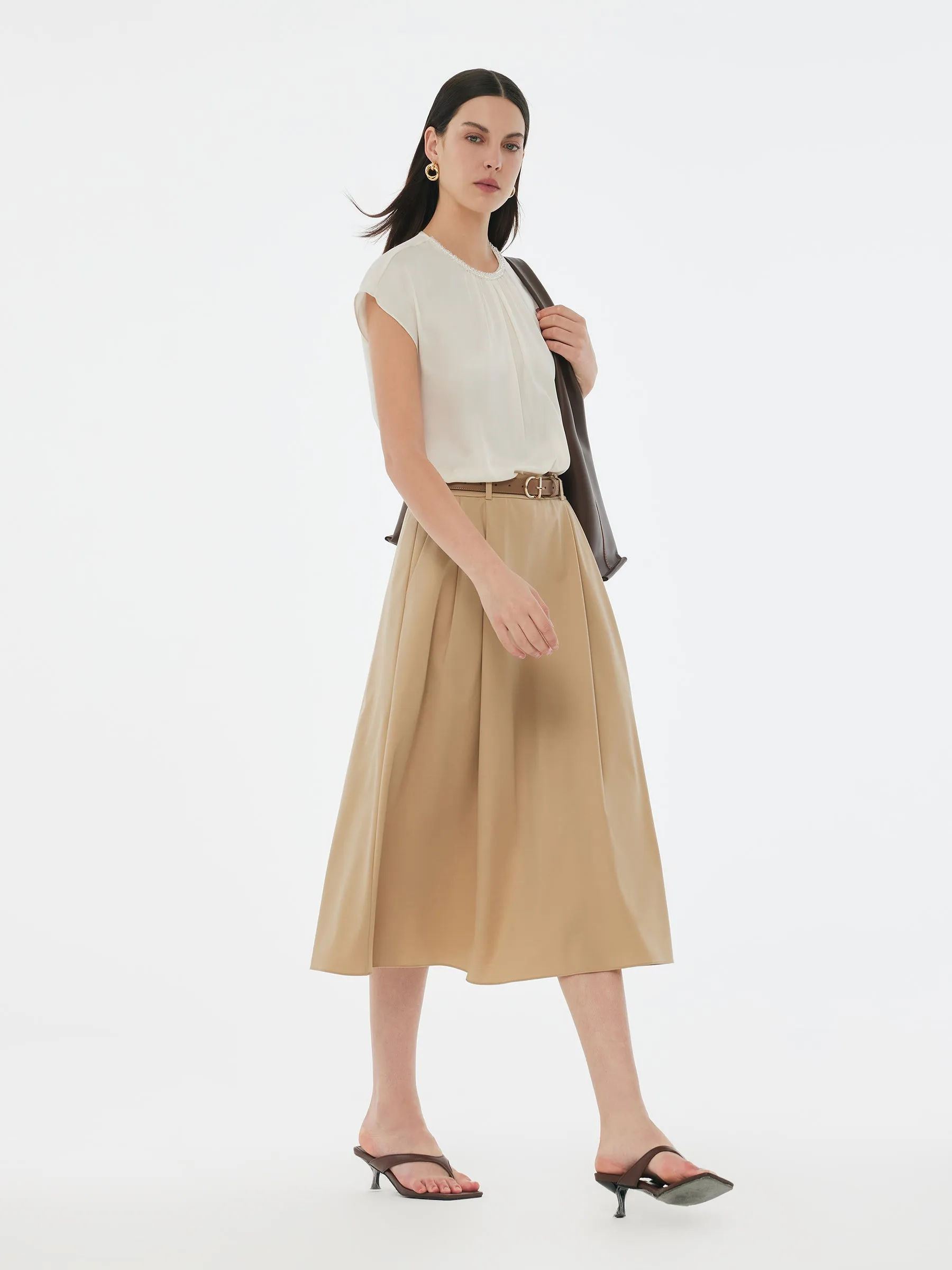 22MM Mulberry Silk Beaded Neck Women Top sold by Goelia product image thumbnail 5