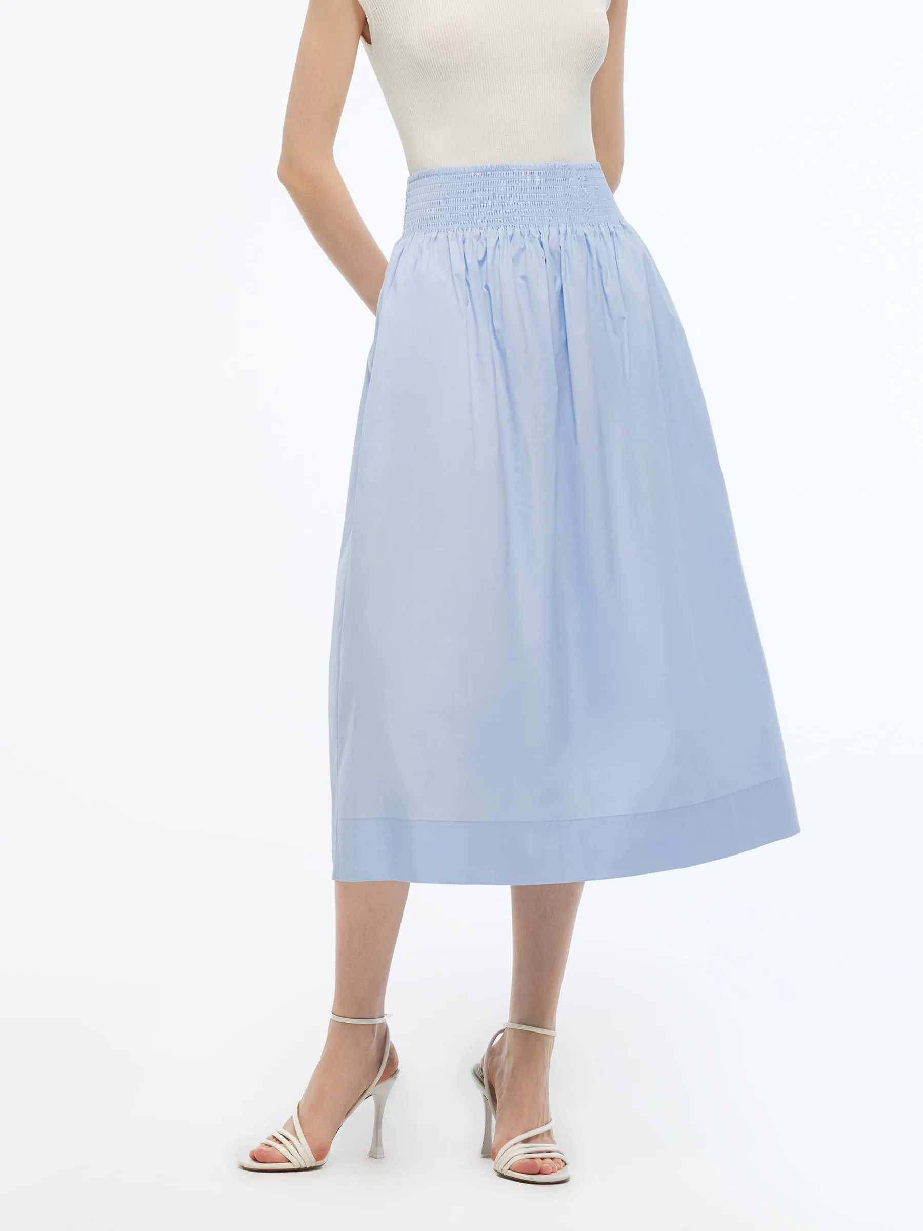 A-Line Smocked Waist Women Skirt sold by Goelia