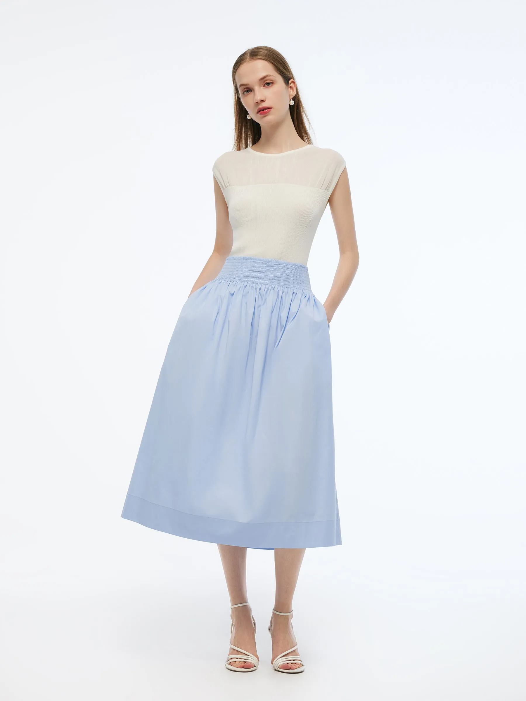 A-Line Smocked Waist Women Skirt sold by Goelia product image thumbnail 2