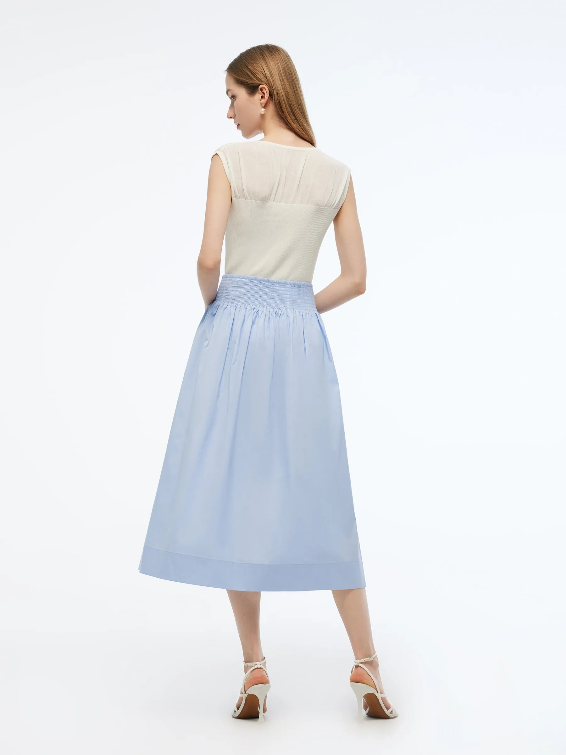 A-Line Smocked Waist Women Skirt sold by Goelia product image thumbnail 3