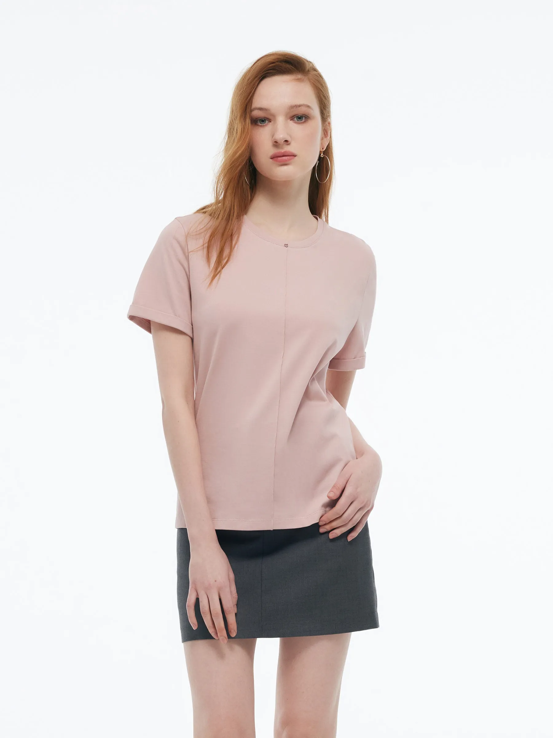 Crew Neck Heart Decorated Convertible Women T-Shirt sold by Goelia