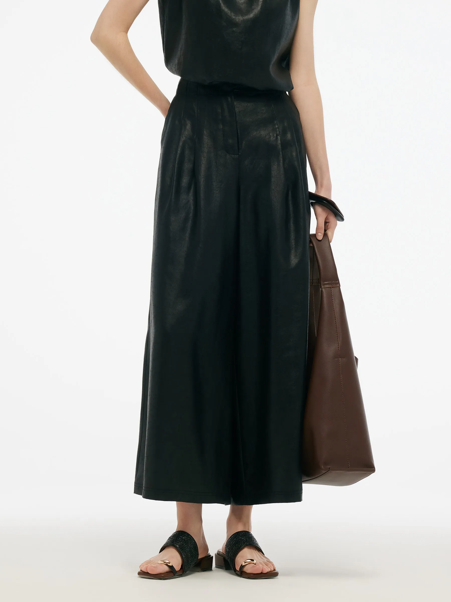 16MM Xiang Yun Silk Women Wide Leg Ankle Length Pants sold by Goelia product image thumbnail 4