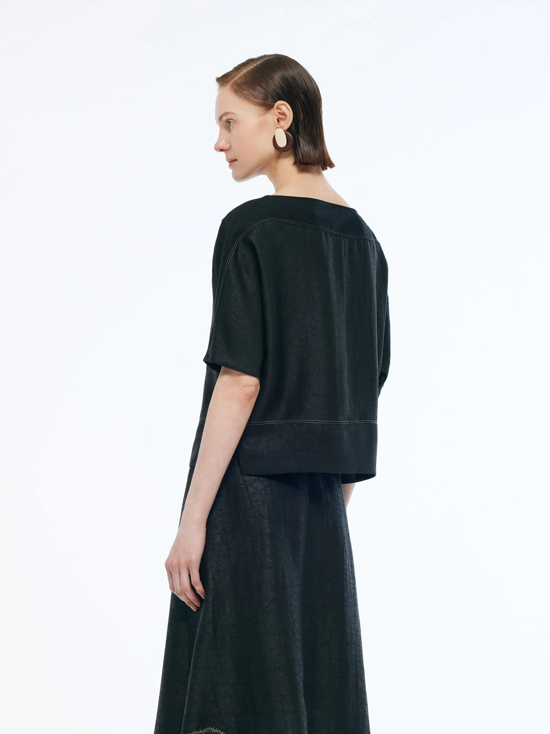 18MM Xiang Yun Silk Patchwork Women Top sold by Goelia product image thumbnail 3