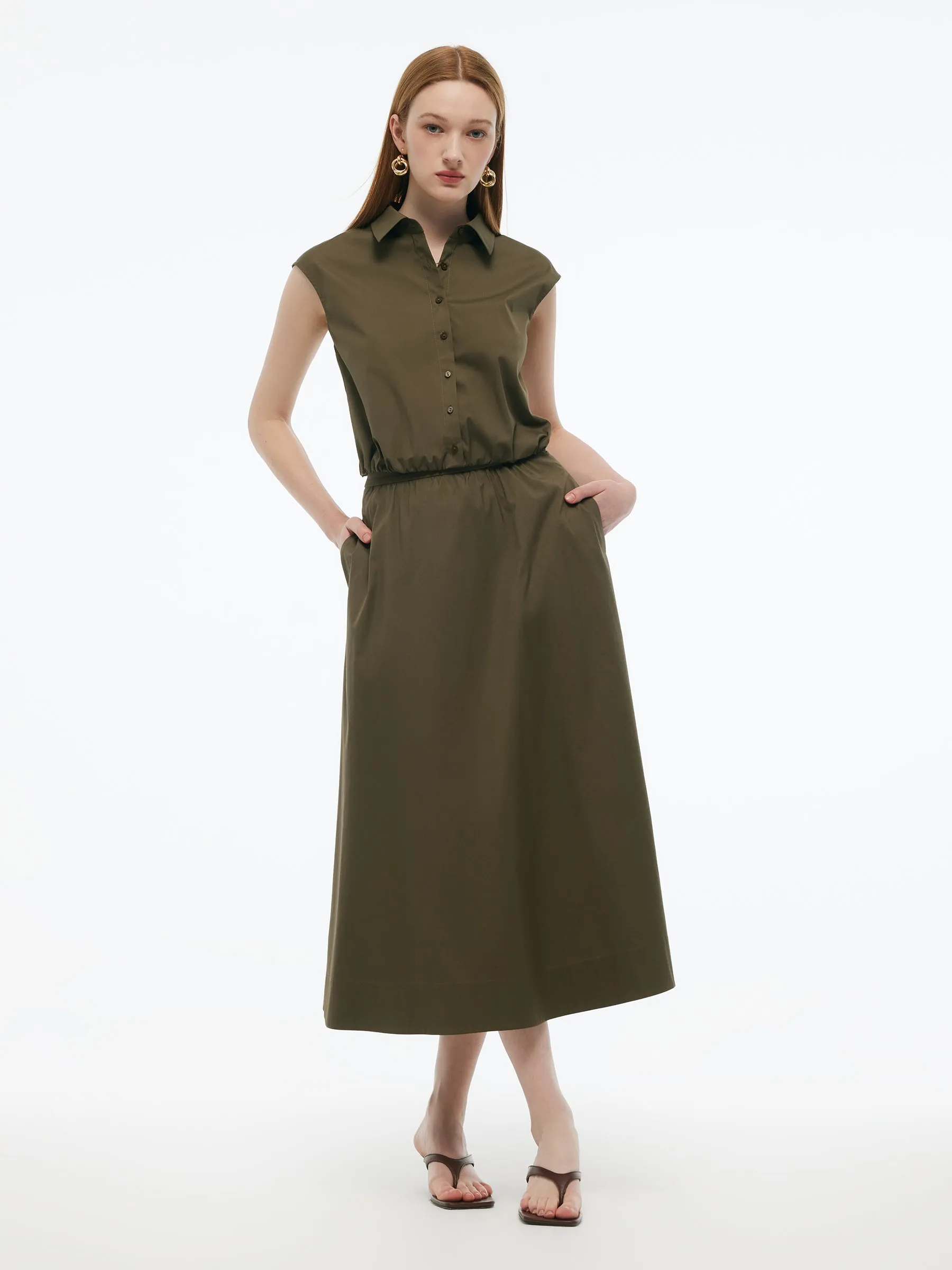 Cap Sleeve Elastic Hem Top And A-Line Skirt Two-Piece Set sold by Goelia product image thumbnail 2