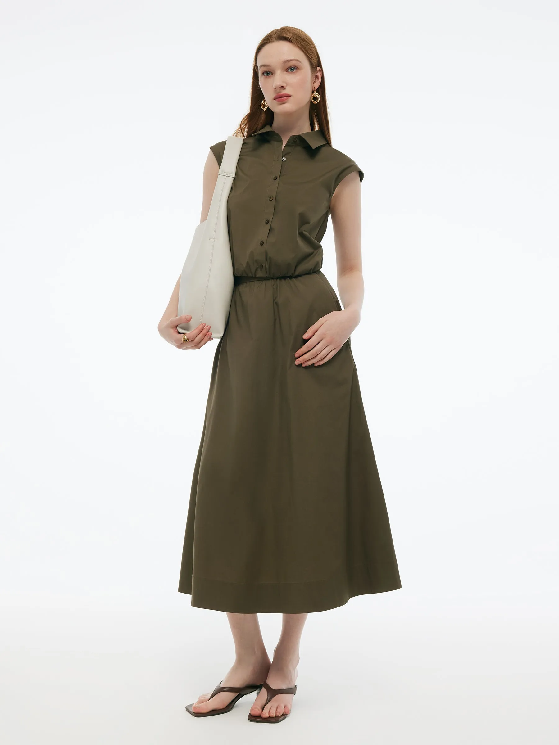 Cap Sleeve Elastic Hem Top And A-Line Skirt Two-Piece Set sold by Goelia product image thumbnail 4