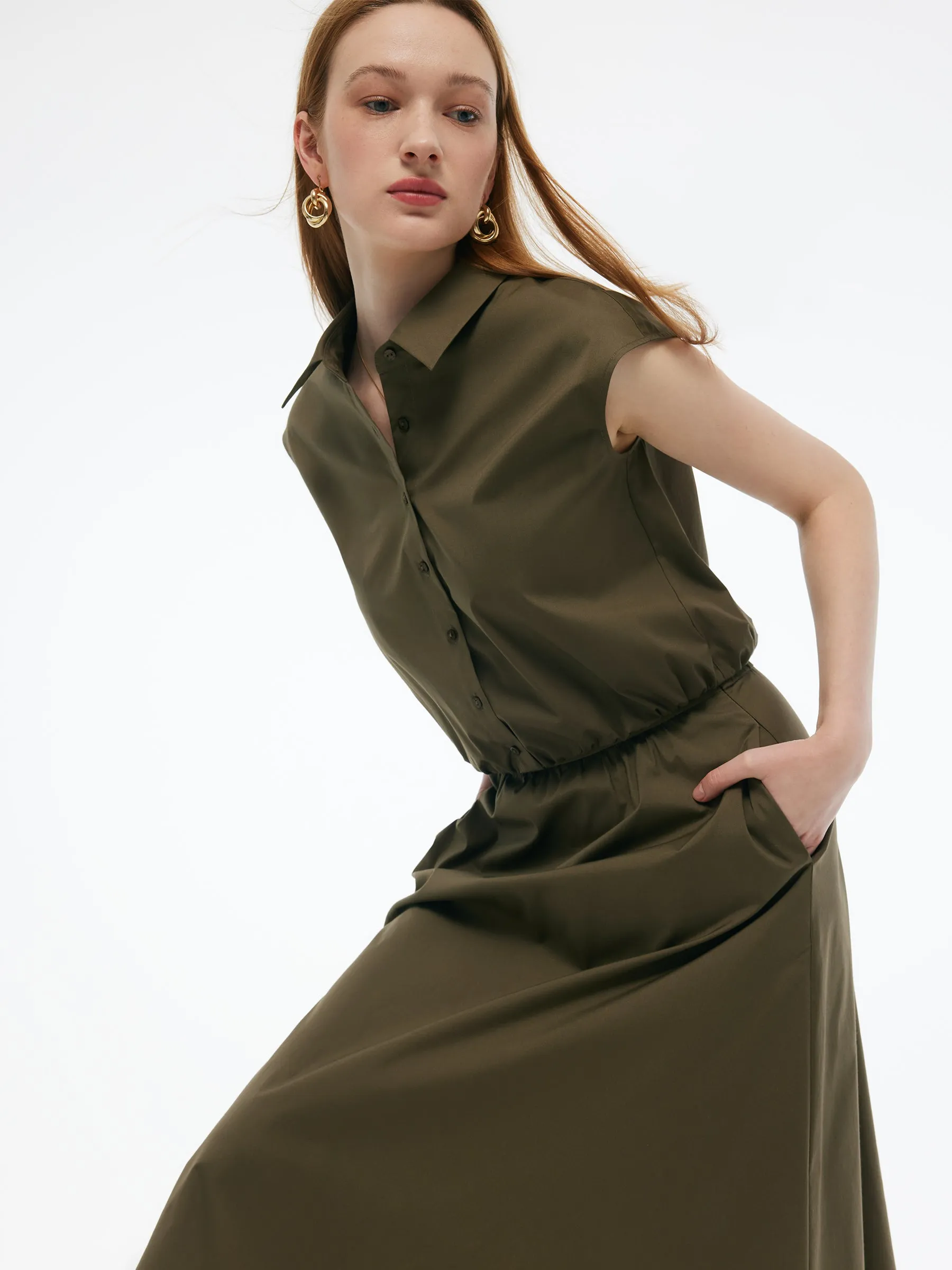 Cap Sleeve Elastic Hem Top And A-Line Skirt Two-Piece Set sold by Goelia product image thumbnail 5