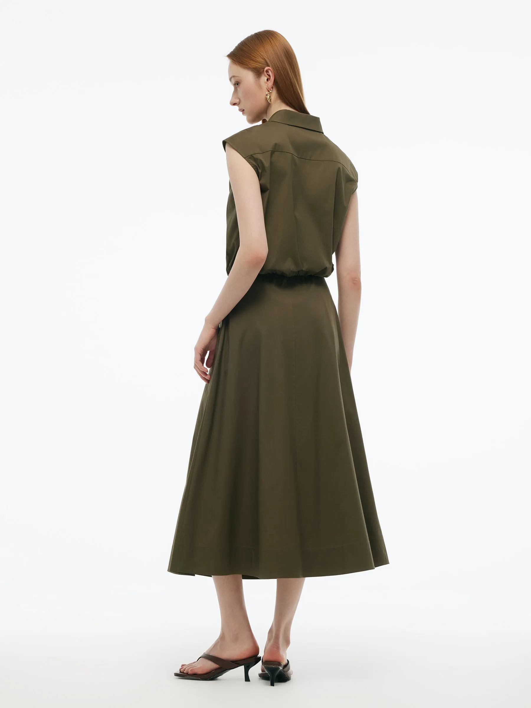 Cap Sleeve Elastic Hem Top And A-Line Skirt Two-Piece Set sold by Goelia product image thumbnail 3