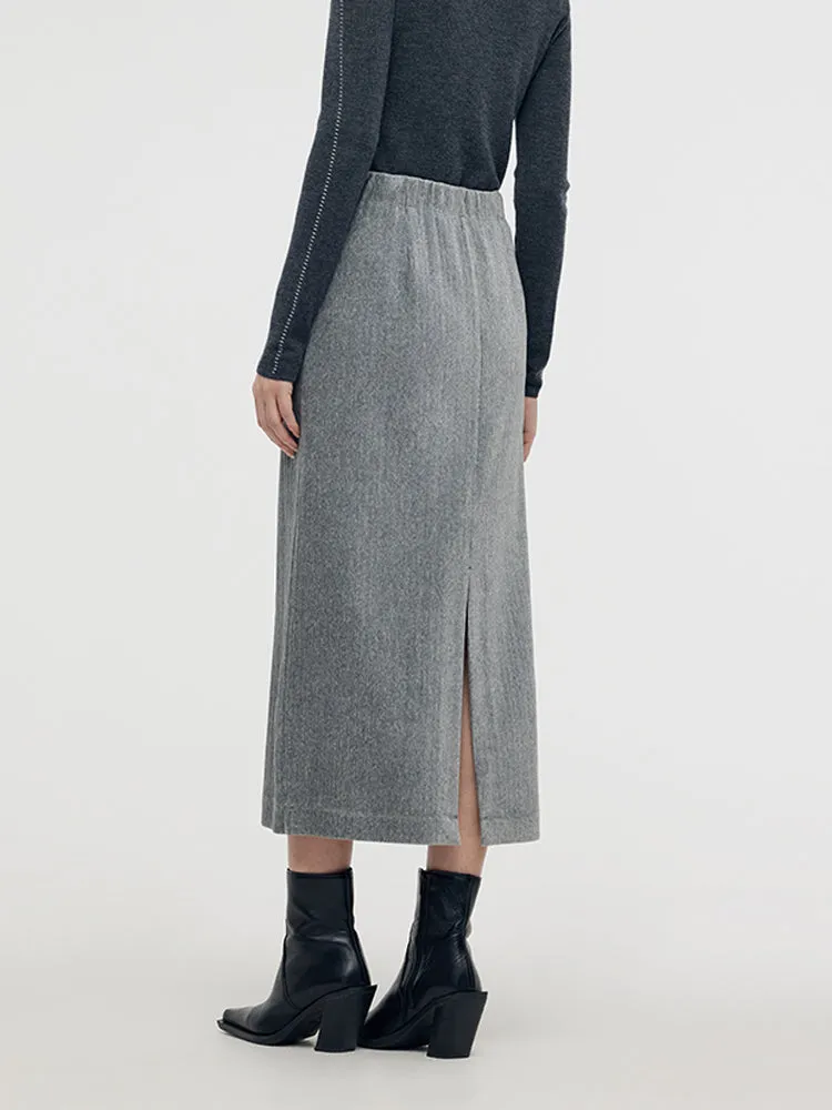 Machine Washable Wool Knit Top And Stretch Knitted Midi Skirt Two-Piece Set sold by Goelia product image thumbnail 3